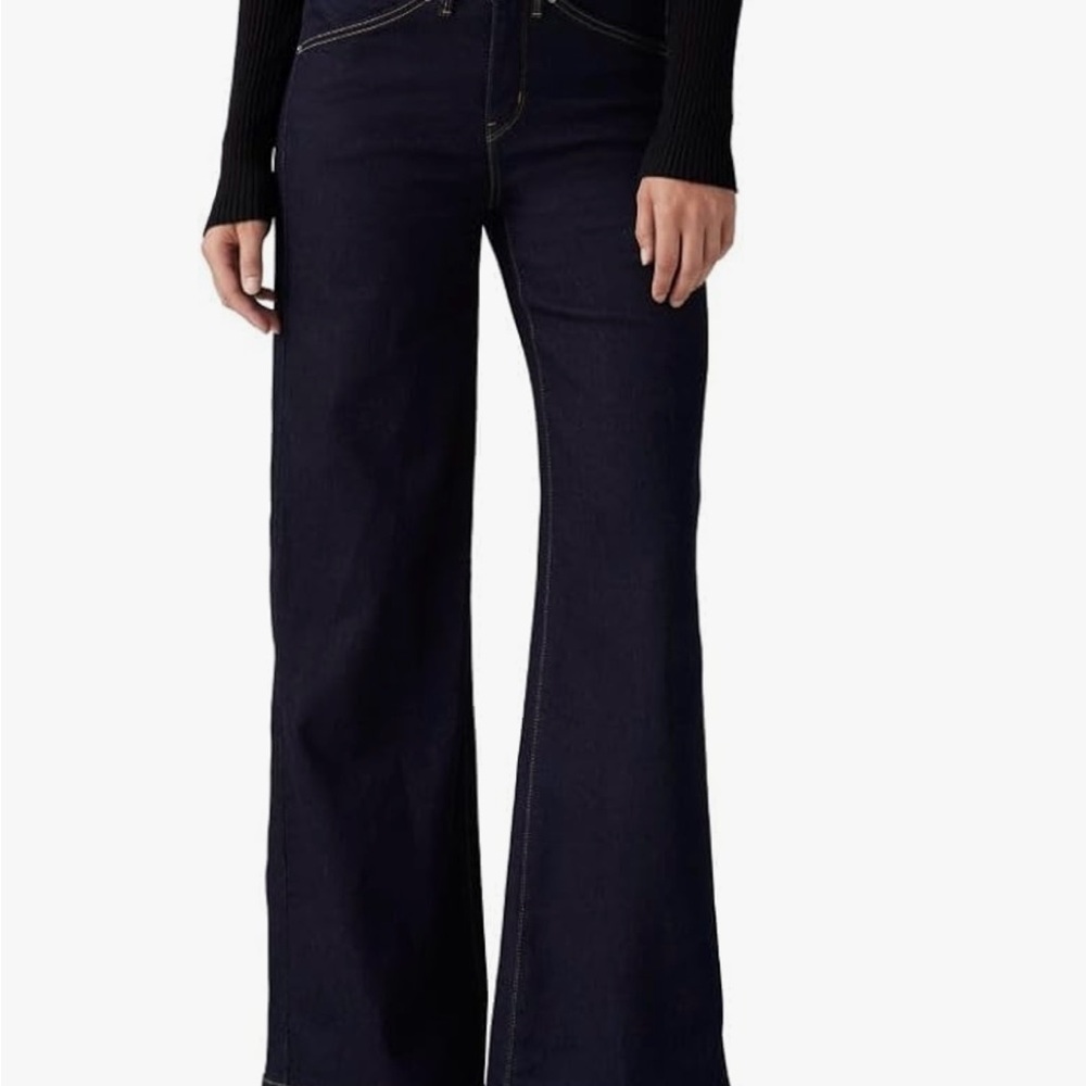 Levi's Women's 318 Shaping Wide-Leg Jeans Women's Dark Blue Jeans